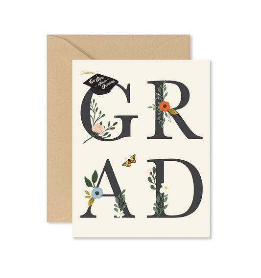 Grad Floral Greeting Card - La Vie Est Belle