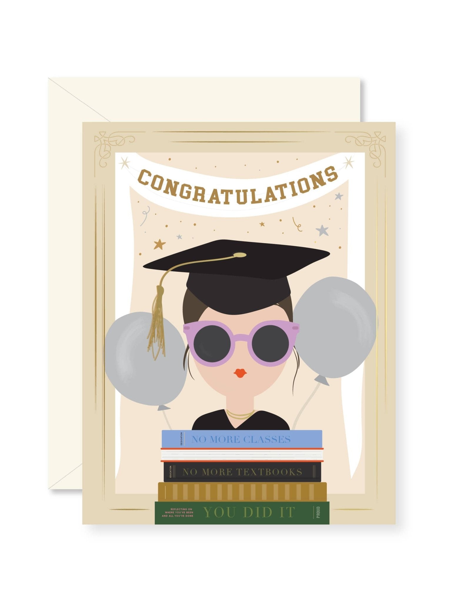 Graduation Girl Greeting Card - La Vie Est Belle
