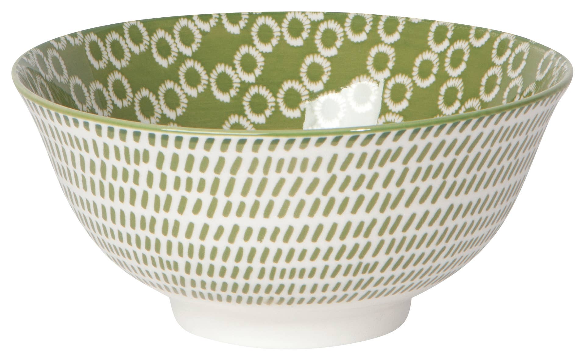 Green Rings Stamped Bowl 6 inch - La Vie Est Belle