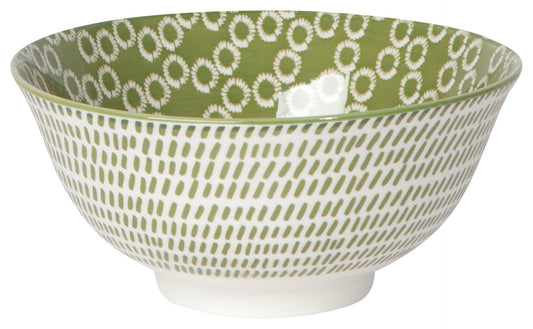 Green Rings Stamped Bowl 6 inch - La Vie Est Belle
