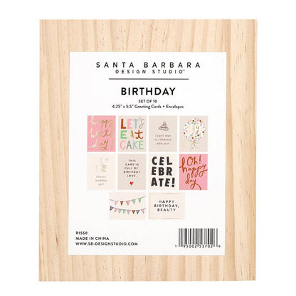 Greeting Card Set with Wood Box - Birthday - La Vie Est Belle