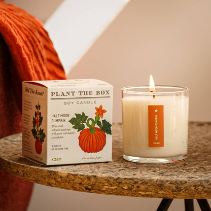 Half Moon Pumpkin - Plant the Box Candle - 9oz. - La Vie Est Belle