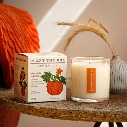 Half Moon Pumpkin - Plant the Box Candle - 9oz. - La Vie Est Belle