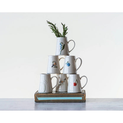 Hand - Painted Embossed Creamer, 6 Styles - La Vie Est Belle