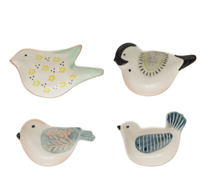 Hand - Painted Stoneware Bird Shaped Dish, 4 Styles - La Vie Est Belle