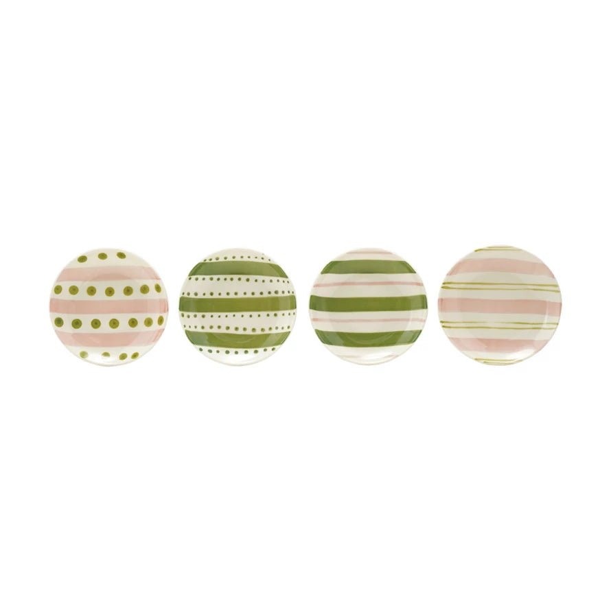 Hand - Painted Stoneware Dish with Striped Pattern, 4 Styles - La Vie Est Belle
