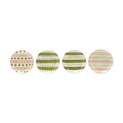Hand - Painted Stoneware Dish with Striped Pattern, 4 Styles - La Vie Est Belle