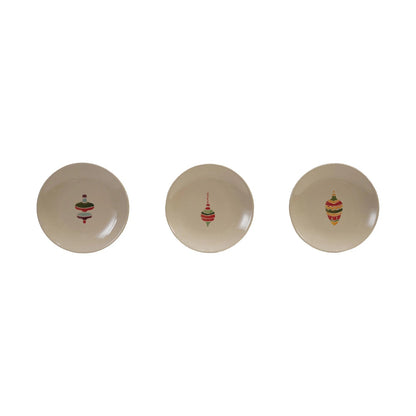 Hand - Painted Stoneware Plate with Wax Relief Image, 3 Styles - La Vie Est Belle