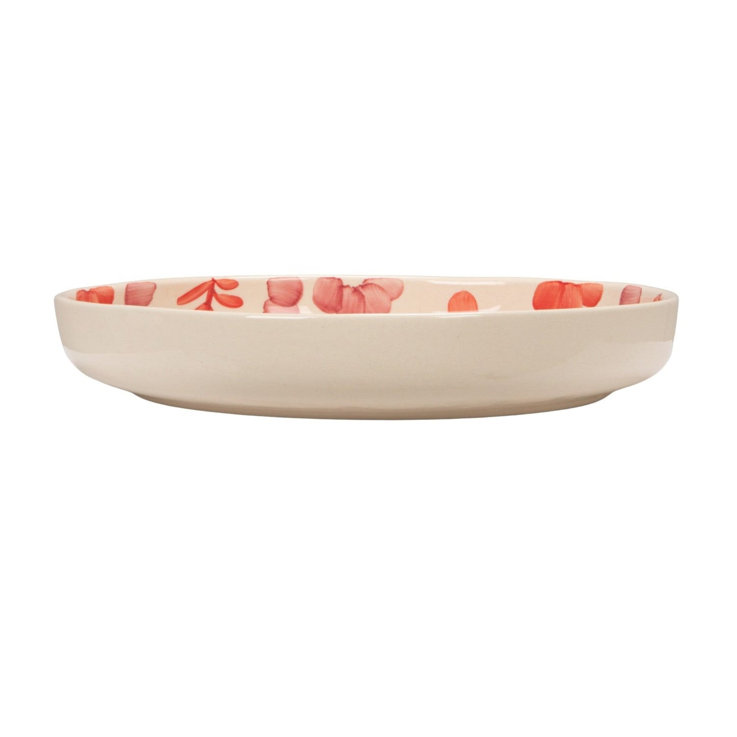Hand - Painted Stoneware Serving Bowl with Botanical Design - La Vie Est Belle