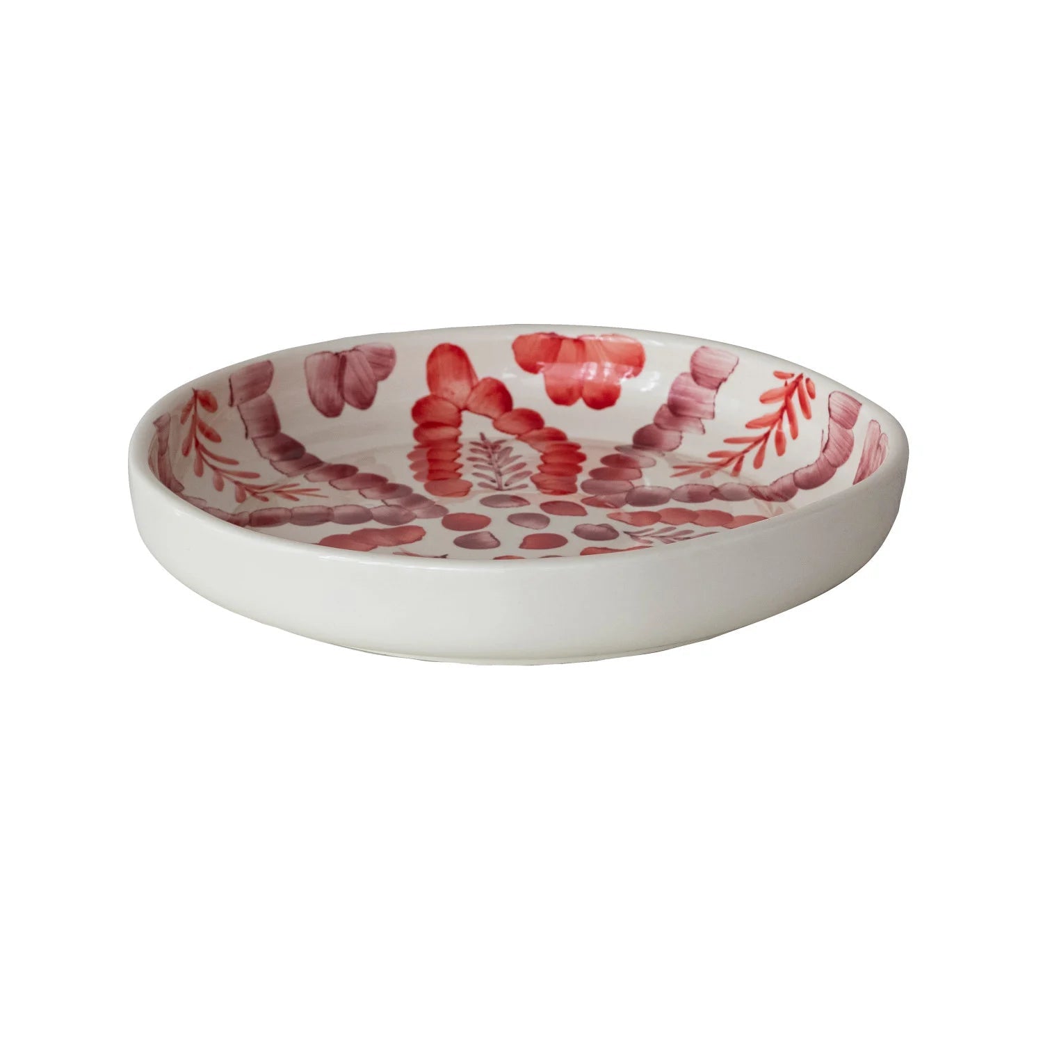 Hand - Painted Stoneware Serving Bowl with Botanical Design - La Vie Est Belle
