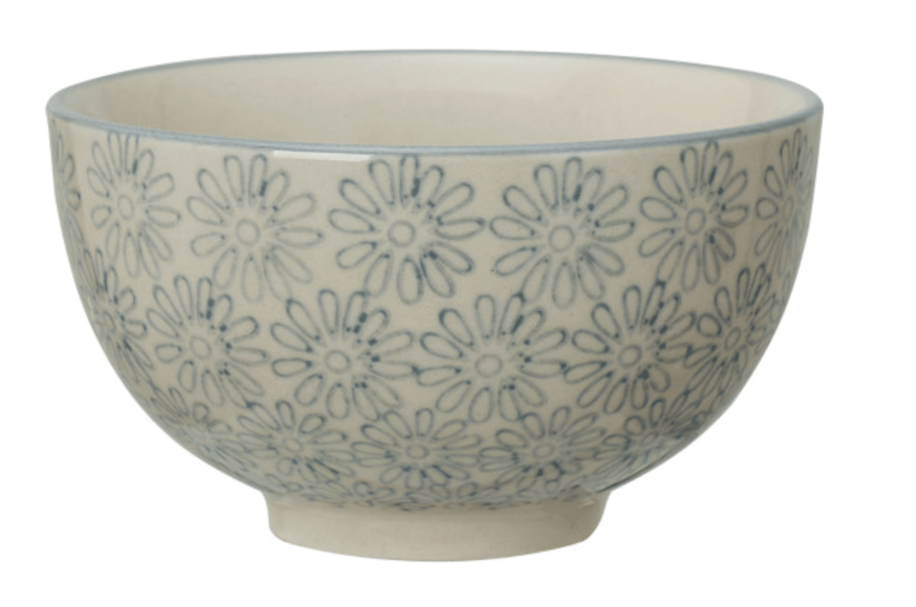 Hand - Stamped Stoneware Bowl w/ Pattern, 4 Styles - La Vie Est Belle