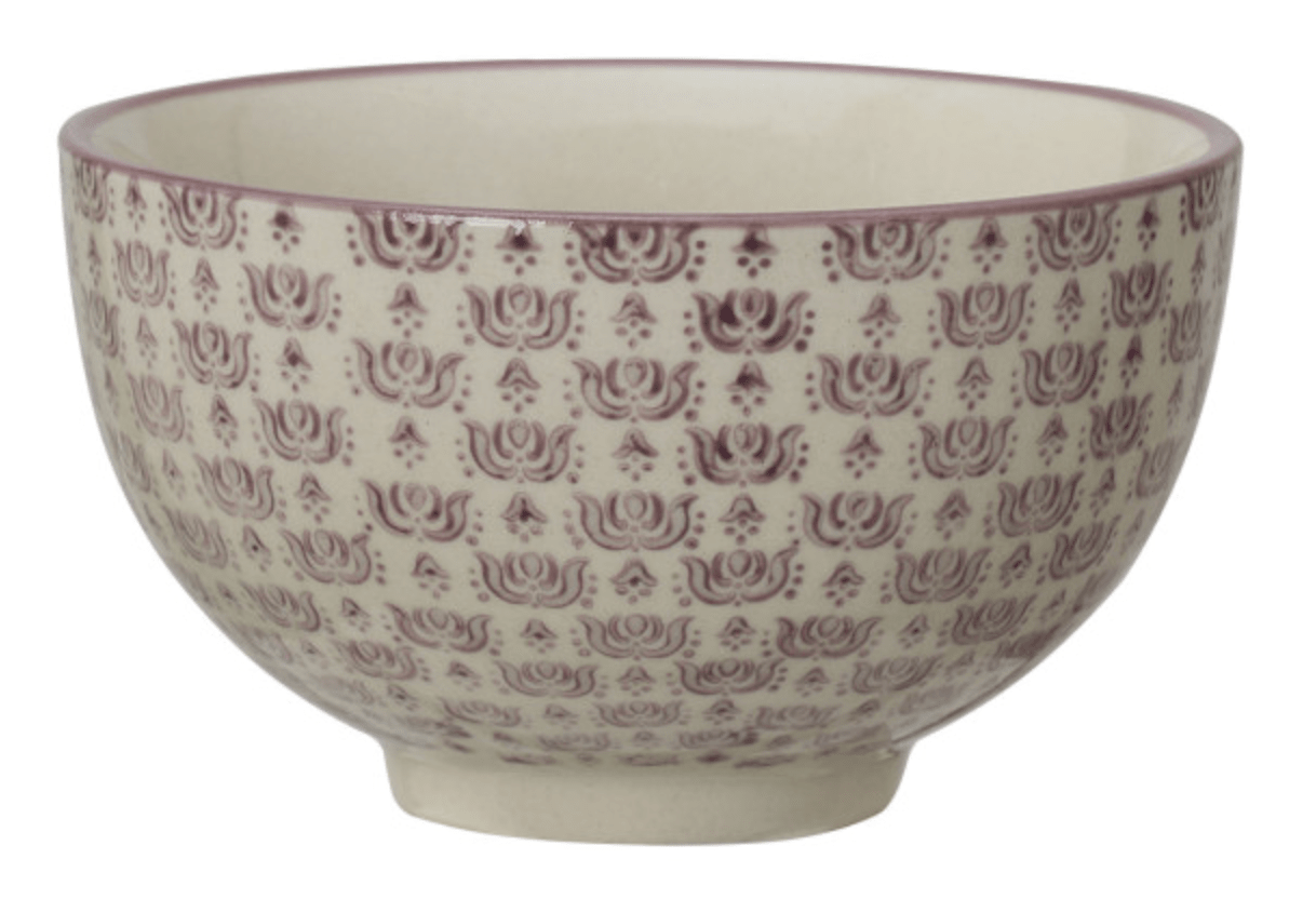 Hand - Stamped Stoneware Bowl w/ Pattern, 4 Styles - La Vie Est Belle
