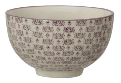 Hand - Stamped Stoneware Bowl w/ Pattern, 4 Styles - La Vie Est Belle