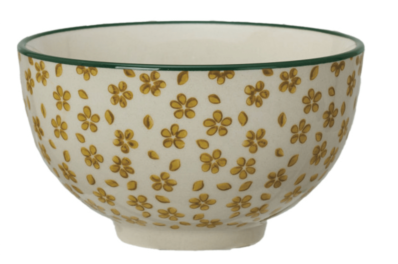 Hand - Stamped Stoneware Bowl w/ Pattern, 4 Styles - La Vie Est Belle