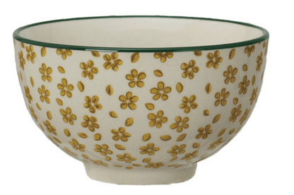 Hand - Stamped Stoneware Bowl w/ Pattern, 4 Styles - La Vie Est Belle