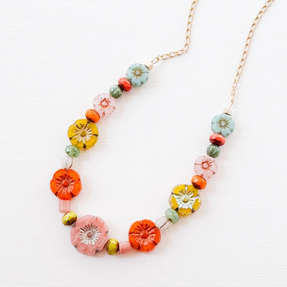 Handmade Dainty Flower Field Necklace For Spring - La Vie Est Belle