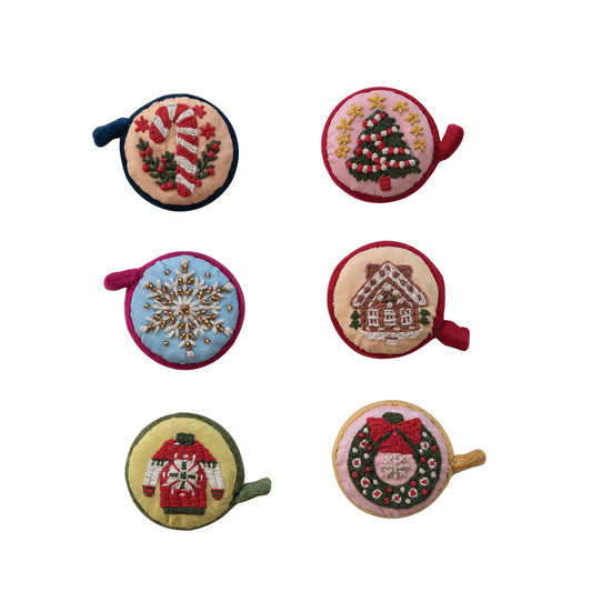 Handmade Embroidered Fabric Tape Measure, 6 Styles (Each Measures 5 Feet) - La Vie Est Belle