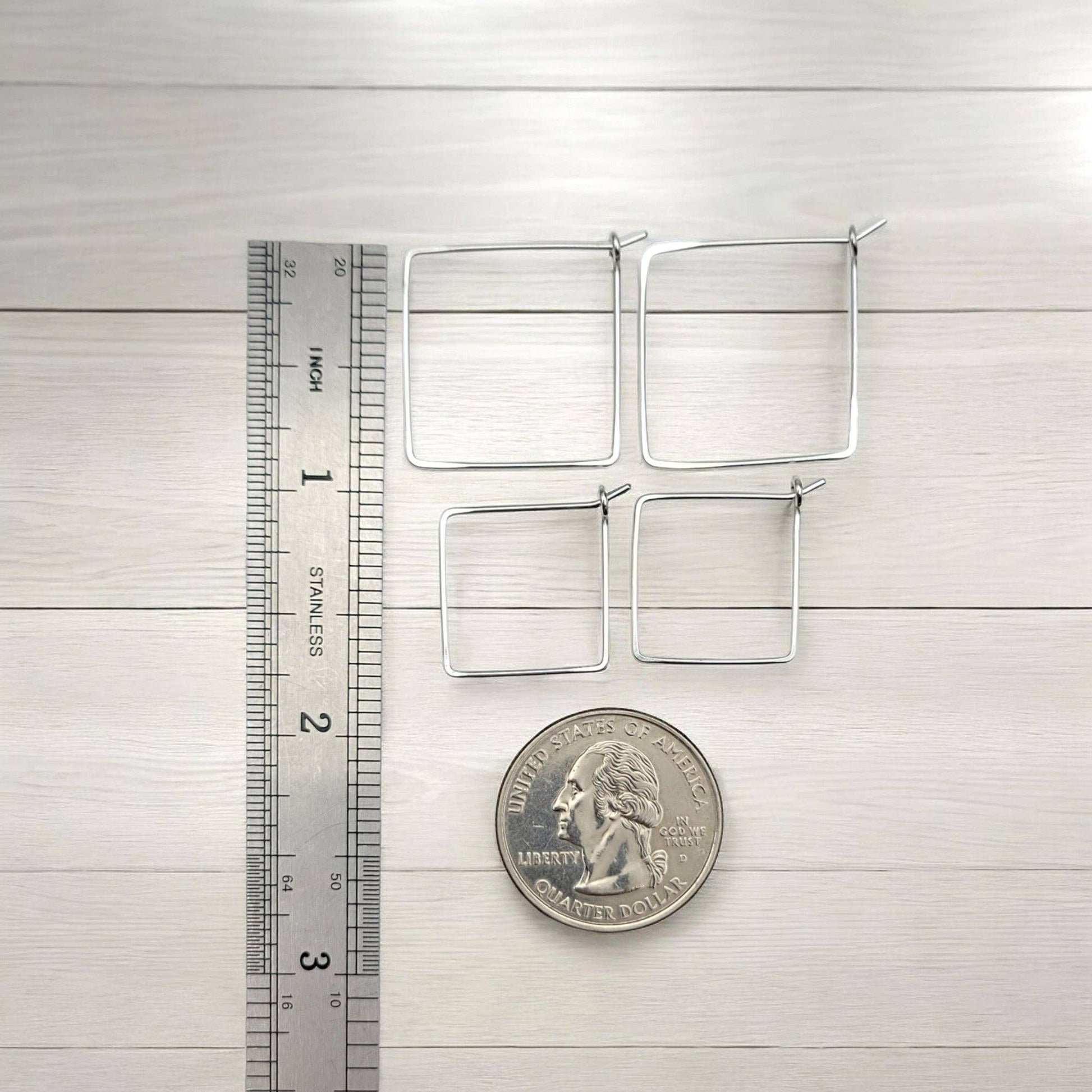 Handmade Sterling Silver Square Hoop Earrings - La Vie Est Belle