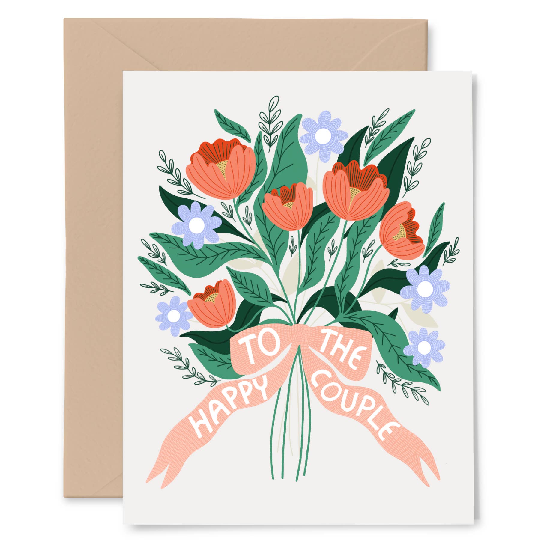 Happy Couple Bouquet Wedding Greeting Card - La Vie Est Belle
