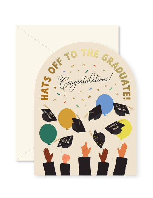 Hats Off Graduation Arch Greeting Card - La Vie Est Belle