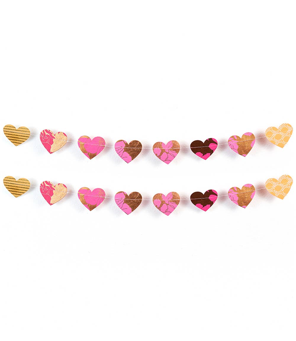 Hearts Recycled Paper Garland - La Vie Est Belle