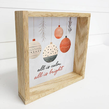 Hygge All is Calm Ornaments - Cute Holiday Canvas Art - La Vie Est Belle