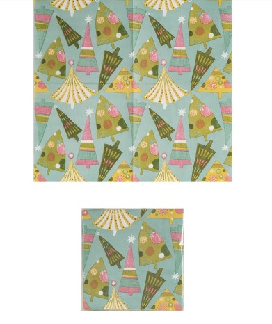 Paper Napkins w/ Christmas Tree Pattern, Multi Color