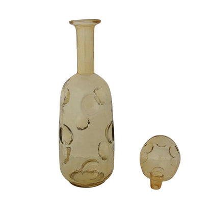 <In Store Purchase Only> 1 - 3/4 Quart Glass Organic Shaped Decanter with Stopper, Light Yellow - La Vie Est Belle