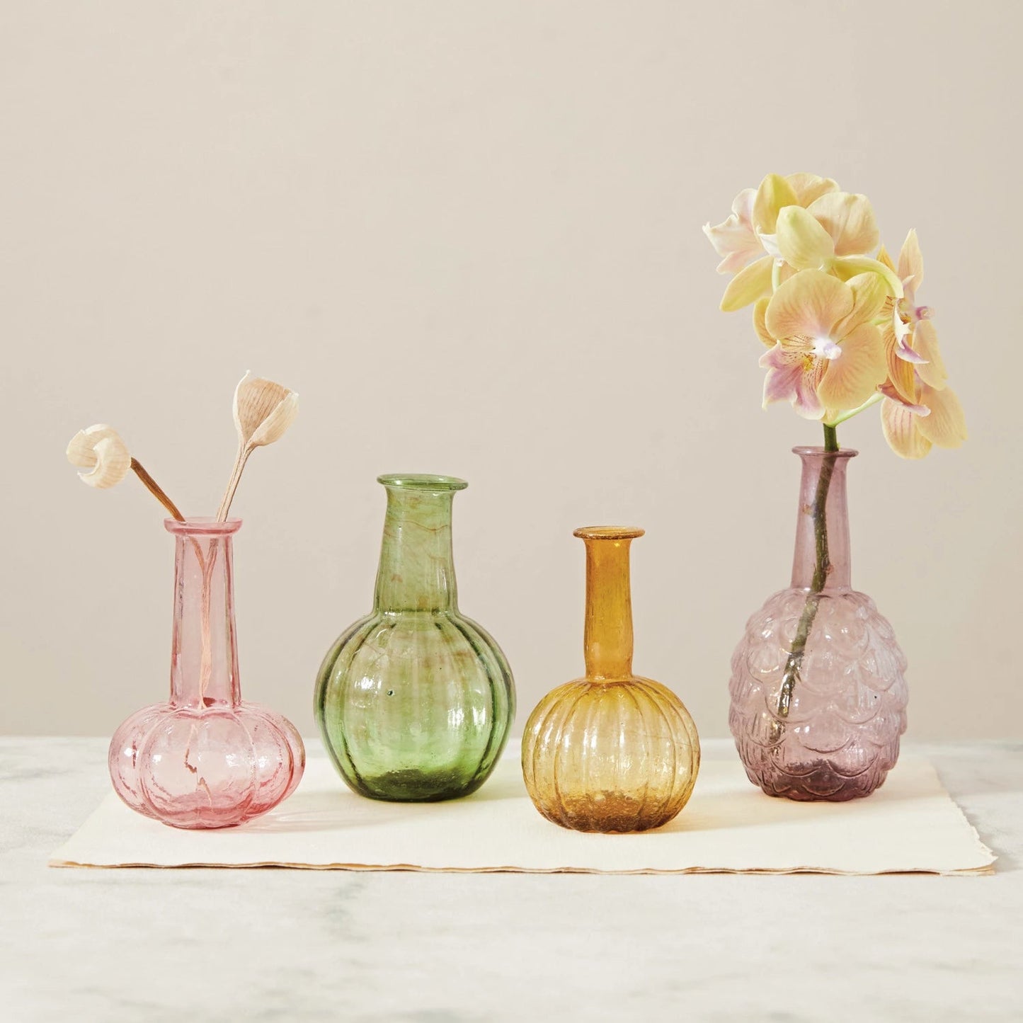 <In Store Purchase Only> Hand - Blown Recycled Glass Vases, 4 Styles - La Vie Est Belle