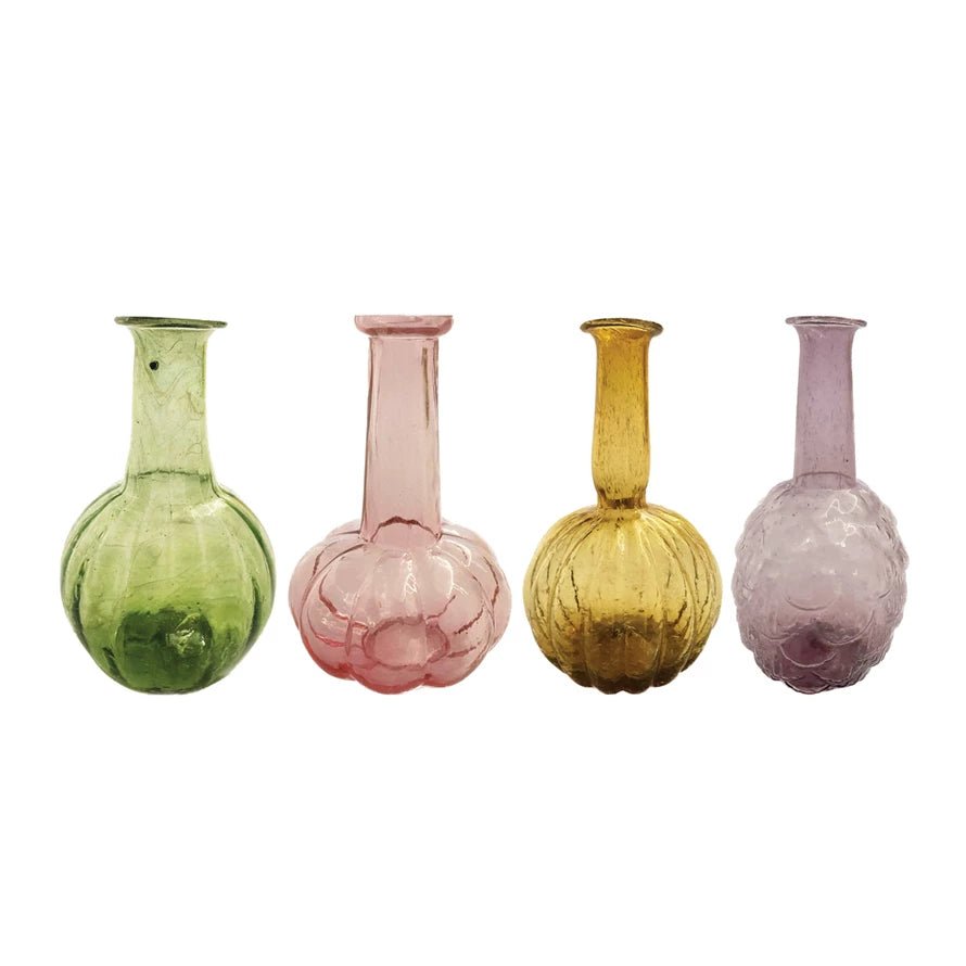 <In Store Purchase Only> Hand - Blown Recycled Glass Vases, 4 Styles - La Vie Est Belle