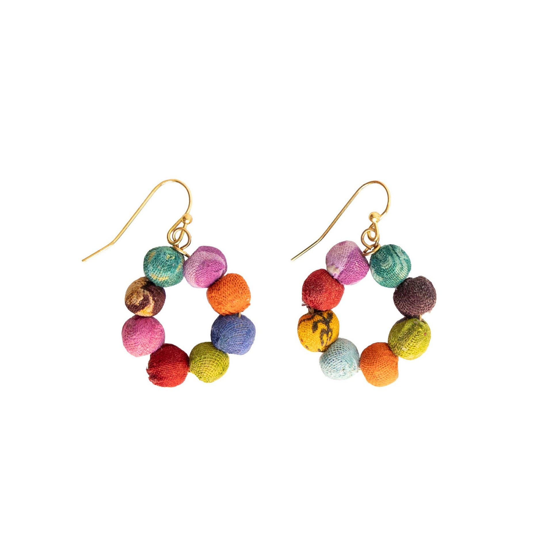 Kantha Classic Mini Hoops - La Vie Est Belle