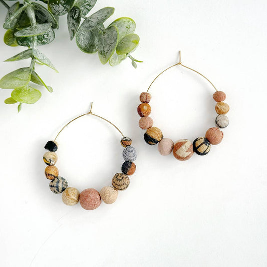 Kantha Desertscape Graduated Hoops - La Vie Est Belle