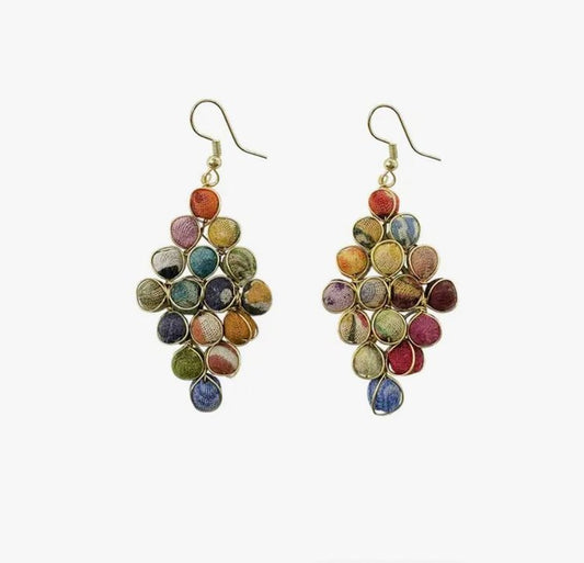 Kantha Diamond Earrings - La Vie Est Belle