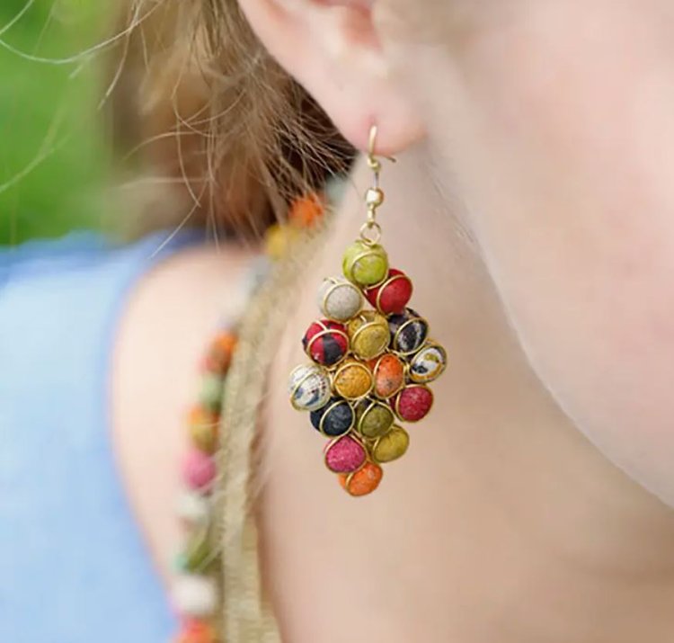 Kantha Diamond Earrings - La Vie Est Belle