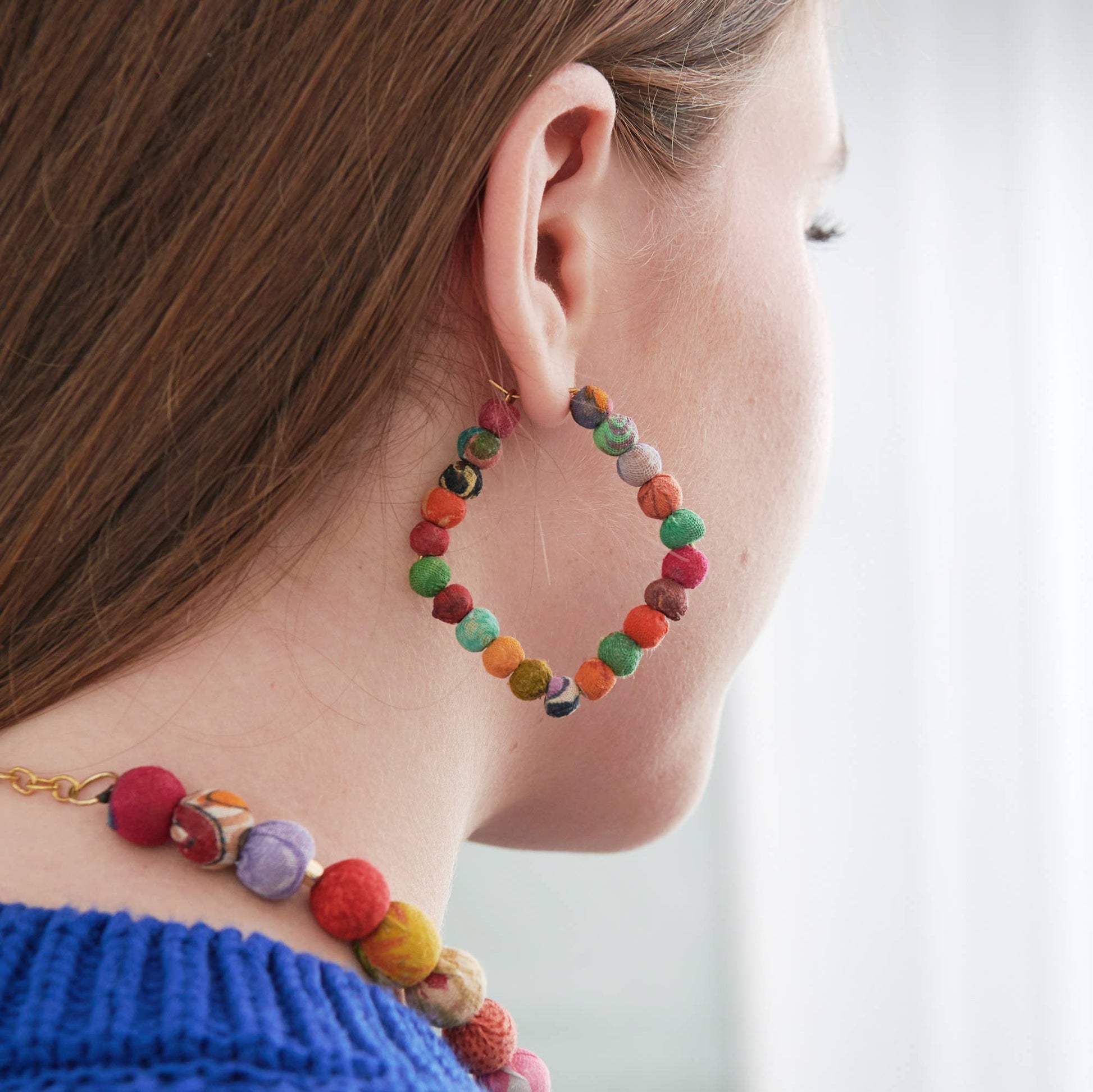 Kantha Diamond Hoops - La Vie Est Belle