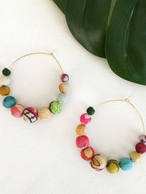 Kantha Graduated Hoops - La Vie Est Belle