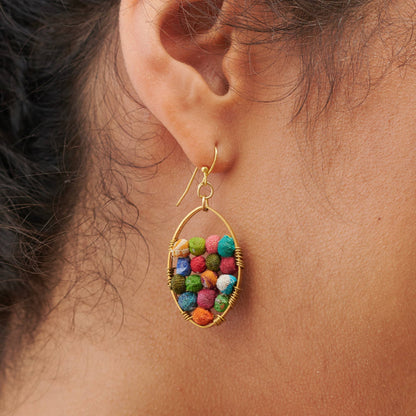 Kantha Milieu Embedded Earrings - La Vie Est Belle
