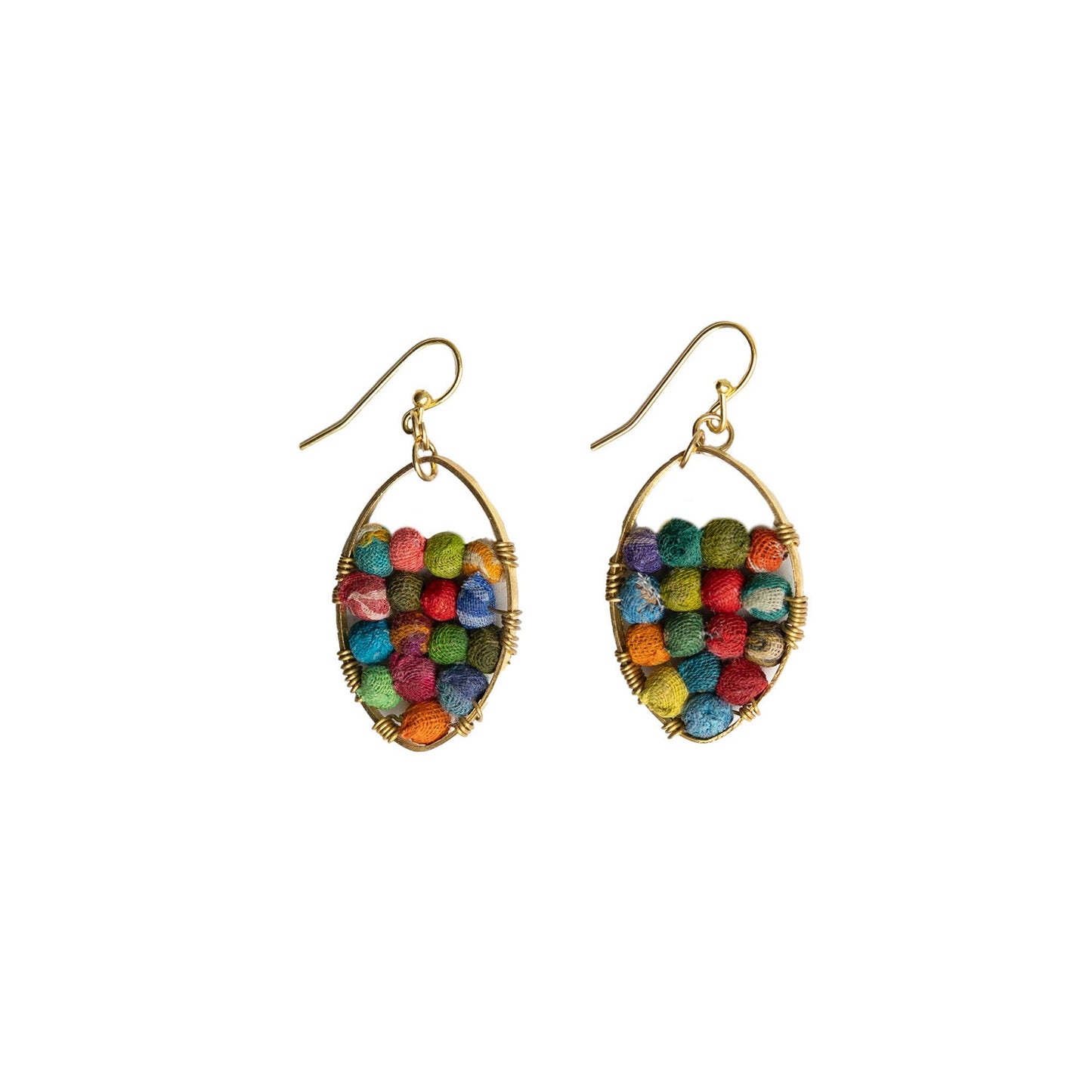 Kantha Milieu Embedded Earrings - La Vie Est Belle