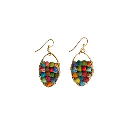 Kantha Milieu Embedded Earrings - La Vie Est Belle