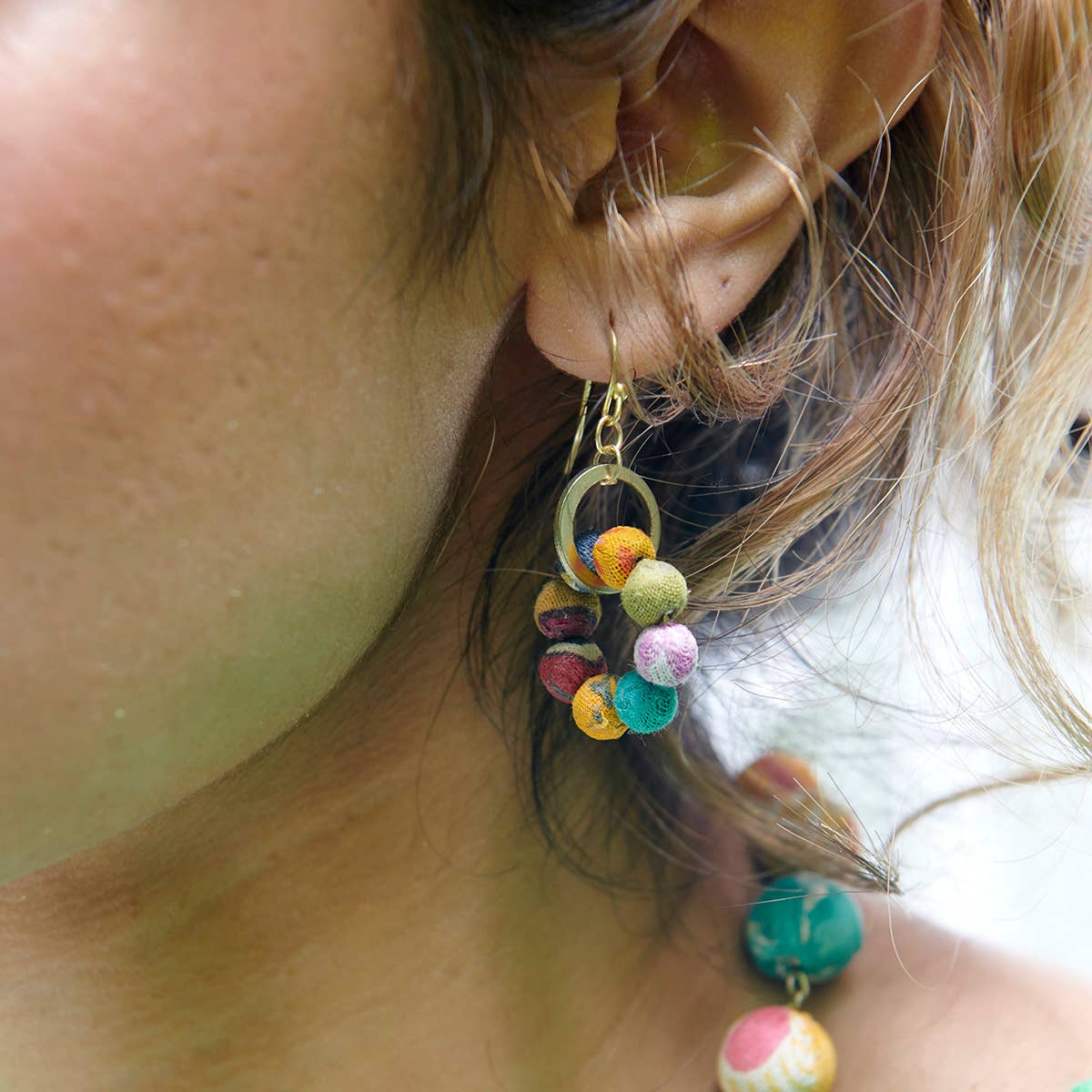 Kantha Orbital Earrings - La Vie Est Belle