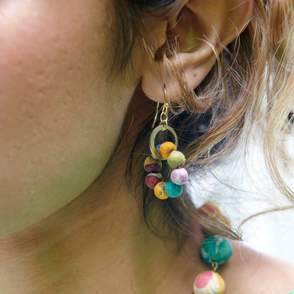 Kantha Orbital Earrings - La Vie Est Belle