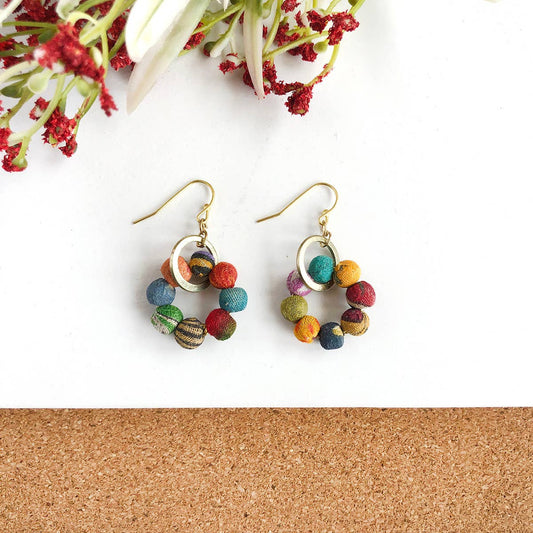 Kantha Orbital Earrings - La Vie Est Belle