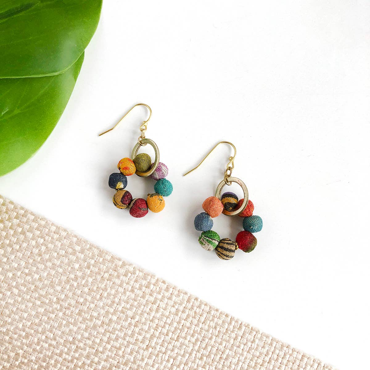 Kantha Orbital Earrings - La Vie Est Belle