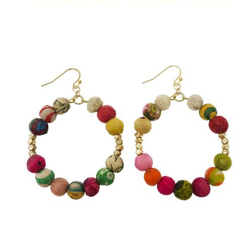 Kantha Timeless Hoops - La Vie Est Belle