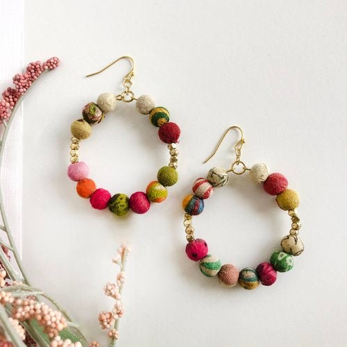 Kantha Timeless Hoops - La Vie Est Belle