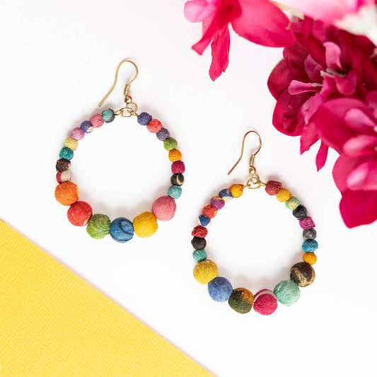 Kantha Veranda Hoops - La Vie Est Belle