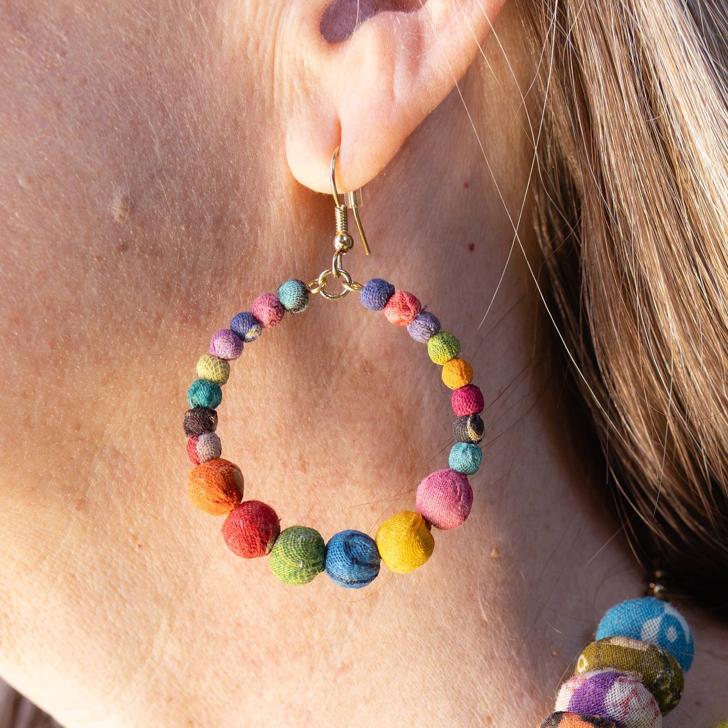 Kantha Veranda Hoops - La Vie Est Belle