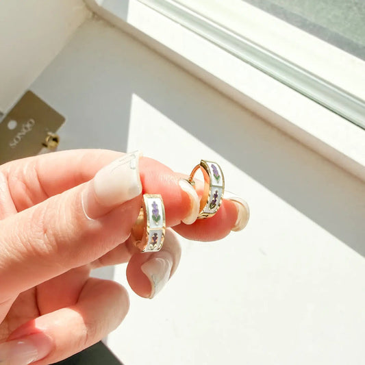 Lavender Hoop Earrings - La Vie Est Belle