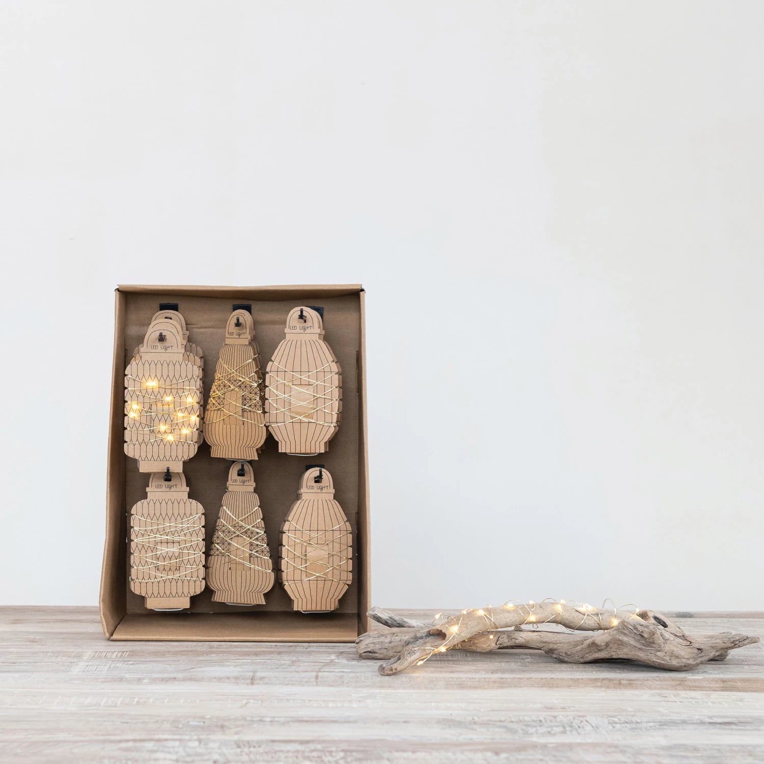 LED String Lights on 3 Styles of Paper Lantern Display Cards - La Vie Est Belle