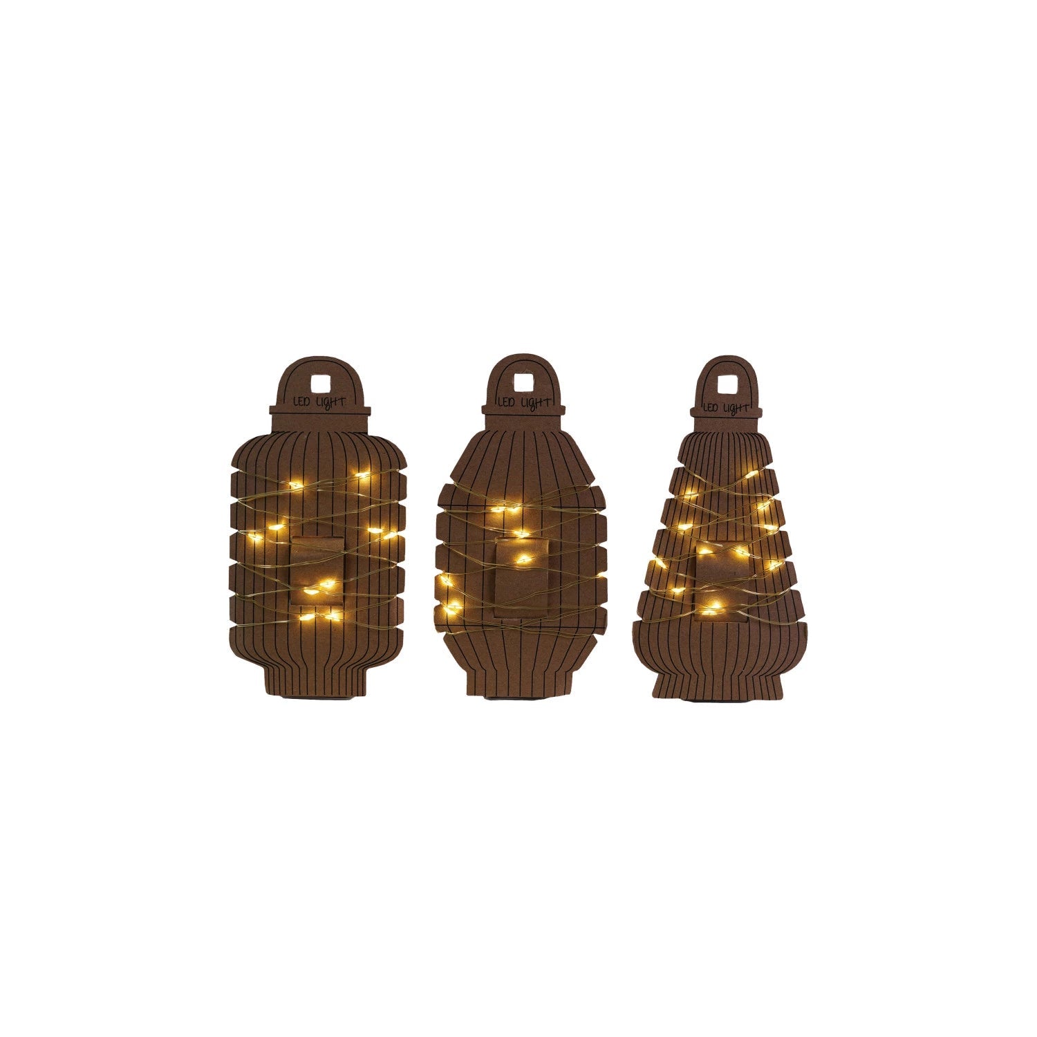 LED String Lights on 3 Styles of Paper Lantern Display Cards - La Vie Est Belle